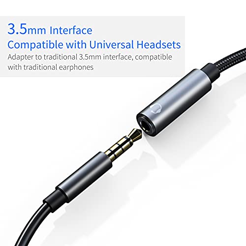 USB c to 3.5mm Headphone and Charger Adapter,2 in-1 USB C PD 3.0 Charging Port to Aux Audio Jack and Fast Charging Dongle Cable Cord Compatible with iPhone 16/15Prob Samsung Galaxy S22 S21 S20 Pixel