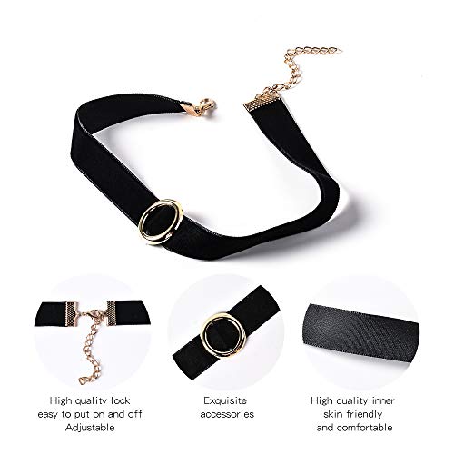 44PCS Black Womens Chokers Gothic Collar Lace Velvet Chocker Pendant Necklaces Set for Teenagers Women