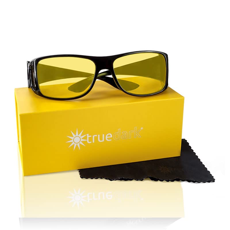 Daylights Amber Fitover Blue Light Blocking Glasses to Reduce Eye Strain and UV Glare - For Men & Women, Computer Screen, Gaming, TV, Phone - by Dave Asprey