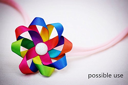 Satin Ribbon Gradient Rainbow Color Double Side Colorful Printed 50 Yard a Roll 1 Wide for DIY Handmade (1 Wide, Satin Ribbon)