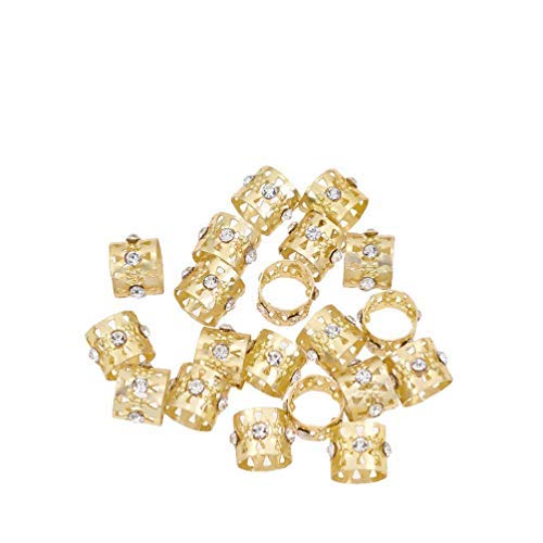 Women Dreadlocks Beads Rhinestone Hair Ring Decoration Braiding Hair Braid Cuff Clip