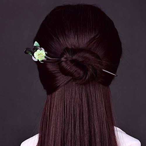Chinese Hair Stick Vintage Flower Hair Stick Japanese Wood Chopsticks for Women Girls Hair Styling