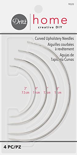 Home 9020 Curved Upholstery Hand Needles, Size 3, 4, 5 & 6-Inch (4-Piece)