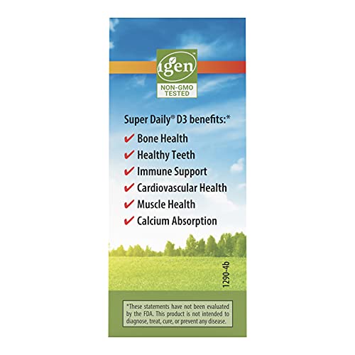 Super Daily D3 4,000 IU (100 mcg), Heart & Immune Health, Teeth & Bone Strength, Unflavored, 365 Drops