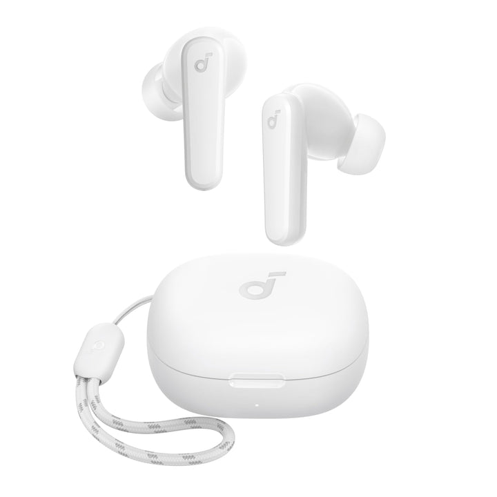 by Anker P20i True Wireless Earbuds, 10mm Drivers with Big Bass, Bluetooth 5.3, 30H Long Playtime, Water-Resistant, 2 Mics for AI Clear Calls, 22 Preset EQs, Customization (White)