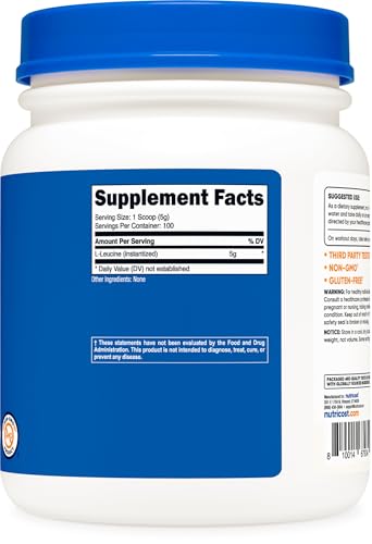 Pure L-Leucine Powder 500 Grams