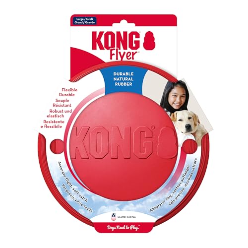Flyer - Durable Dog Toy for Outdoor Playtime - Natural Rubber Flying Disc, Dog Toy for Fetch - Safer Disc for Healthy Activity - for Medium/Large Dogs
