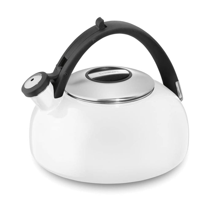 CTK-EOS2W Peak 2-Quart Teakettle, Make 2-Quarts of Boiling Water in this Classic Tea Kettle, Whistle Sound to Signal Water is Ready, White