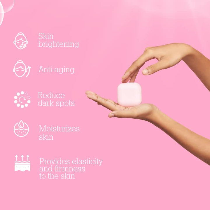 Kojic Acid & Collagen Skin Brightening Soap for Face & Natural Glowing Skin - Moisturizer, Body Cleansing Bar, Reduce the Appearance of Wrinkles, Vegan, Paraben-Free, 2.82 oz (2 Bars)