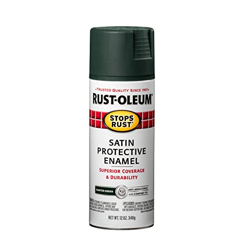 7732830 Stops Rust Spray Paint, 12 oz, Satin Hunter Green