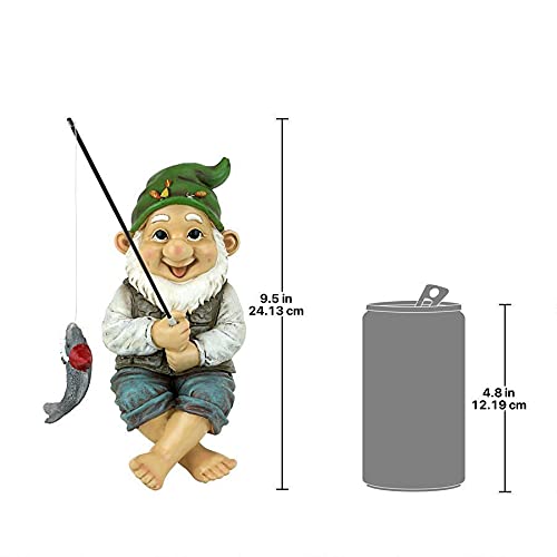 QM2806500 Ziggy the Fishing Gnome Handcast Polyresin Statue, 9.5 Inch, Full Color