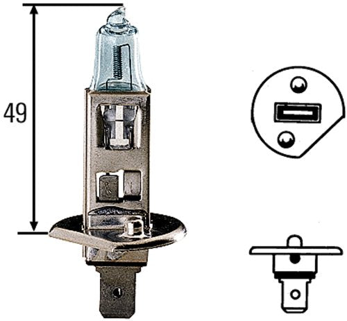 H71070227 Optilux XB Series H1 Xenon White Halogen Bulbs, 12V 100W, 2 Pack