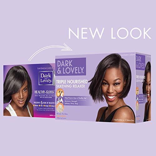 Dark and Lovely Triple Nourished Silkening No-Lye Relaxer with Shea Butter, Super