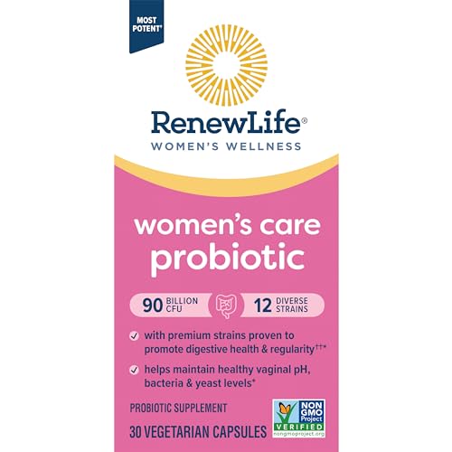 Women's Probiotic Capsules, Supports pH Balance for Women, Vaginal, Urinary, Digestive and Immune Health, L. Rhamnosus GG, Dairy, Soy and Gluten-Free, 90 Billion CFU - 30 Ct
