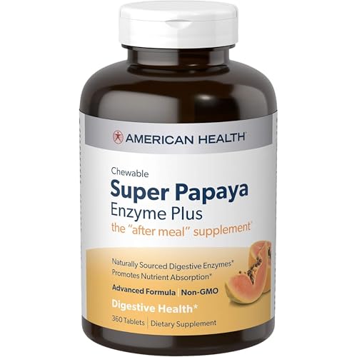 , Super Papaya Enzyme Plus Chewable Tablets, 360 Count