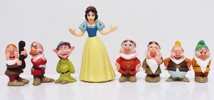 Statue Garden and of Decor Sculpture Design Home The Polyresin Figurine Outdoor Gift 8pcs Miniature Snow White and The Seven Dwarfs Gardening Supplies
