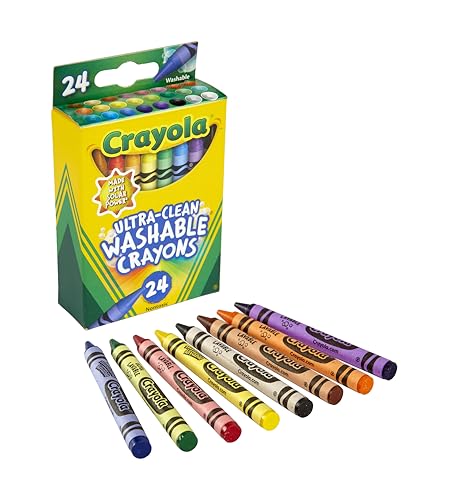 Washable Crayons, School Supplies, 24 Count