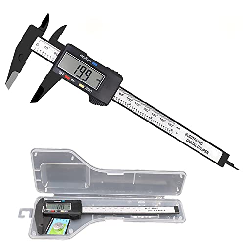 Electronic Digital Calipers, inch and Millimeter Conversion,LCD Screen displays 0-6 Caliper Measuring Tool, Automatic Shutdown, Suitable for DIY/Jewelry Measurement (New150mm Black Plastic)
