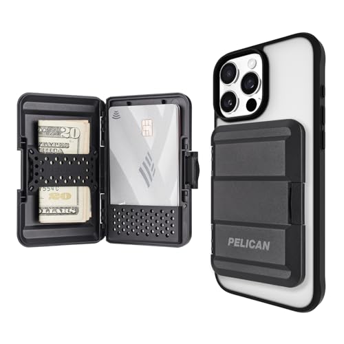 MagSafe Wallet for iPhone | Heavy Duty MIL-STD Snap-On iPhone Magnetic Wallet & Phone Card Holder | Detachable & Slim Hard Case Wallet for iPhone Pro Max 16/15/14/13/12 Series | Black