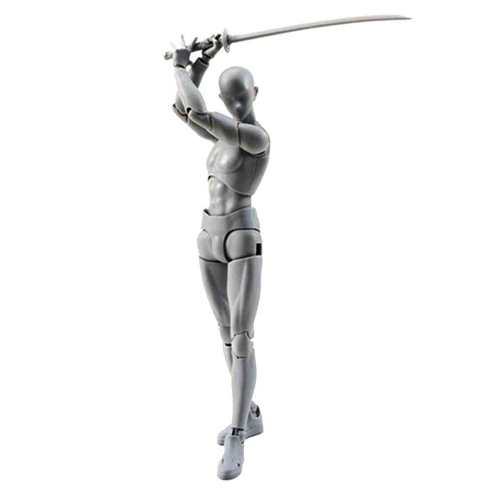Figure Model PVC Action Figure Drawing Models Figure Artist Draw Painting Model Mannequin Jointed Doll, Drawing Mannequin Figure Models for Artists (Grey Male)