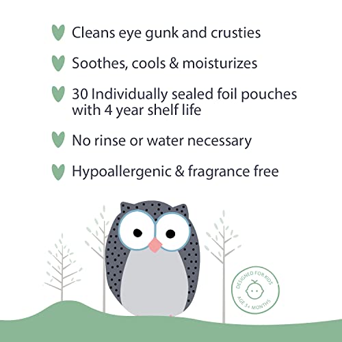 Lil' Peepers Baby Eye Wipes and Eyelid Cleanser, Preservative-Free & Rinse-Free, Pediatrician Recommended Hypoallergenic Soft Eyelid Wipes for Babies, Kids and Adults (30 Count)