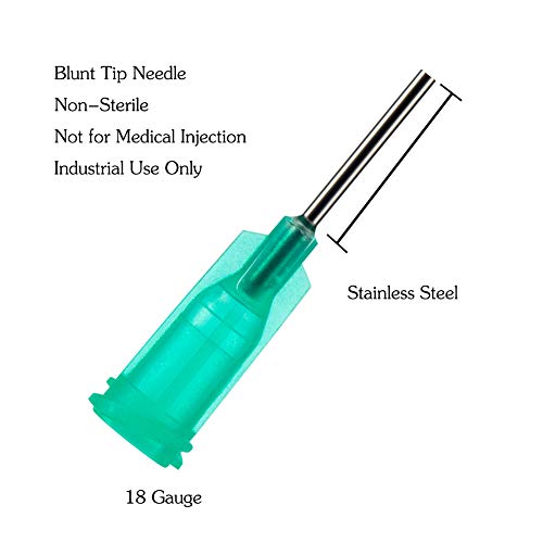 20ml Syringe with 18G 1/2 Inch Blunt Tip Needles, Syringe Caps for Experiments, Industrial Use (12 Pack)
