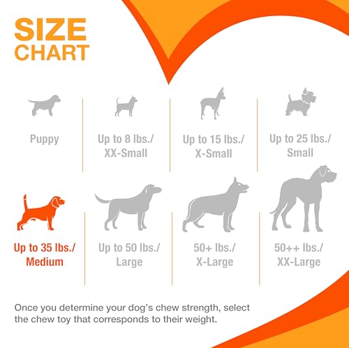 Original Bone Flexi Chew Toy for Dogs, Dog Toys for Moderate Chewers, Chicken Flavor, Medium - Up to 35 lbs, 1 Count