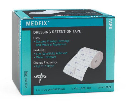 Medline MedFix Dressing Retention Tape with S-Release Liner, Secures Primary Dressings and Medical Appliances, 2 x 11 yd