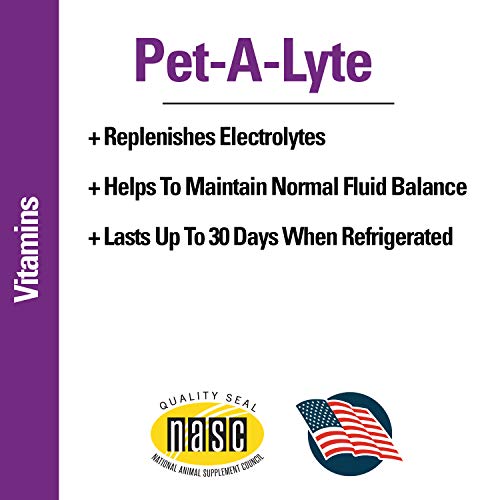 Pet-A-Lyte Oral Electrolyte Solution for Dogs and Cats – Helps Replace Fluids Lost from Pet Dehydration, Diarrhea, Vomiting – Replaces Dog Electrolytes – 32 Oz.