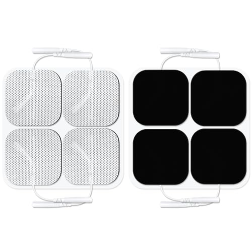 8 Pads of Easy@home 2â€Âx2†TENS Unit Reuseable Self Stick Carbon Electrode Pad - Non Irritating