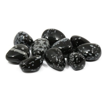 CrystalAge Snowflake Obsidian Tumble Stone (20-25mm) - Pack of 5