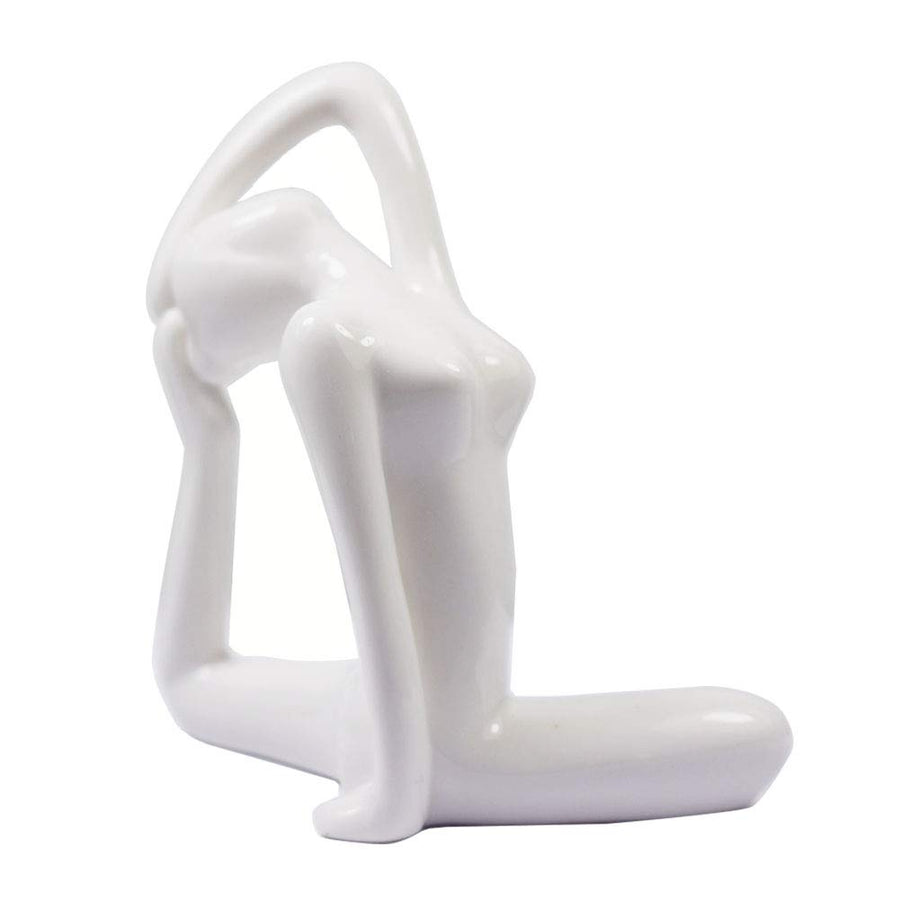 Decorative Porcelain Ceramic Yoga Statue Figurine Sculpture, Zen Buddhist Meditation Room Namaste Yoga Figurine Decor for Monthers Day Birthday Wedding Christmas Home Gift (E 4.25 Tall)