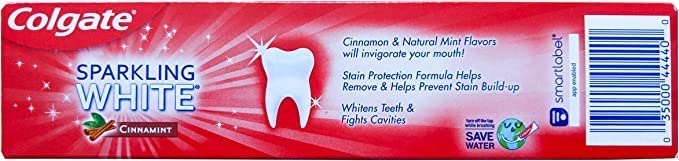 Sparkling White Cinnamint 4.0 Ounces (2 Pack) Toothpaste