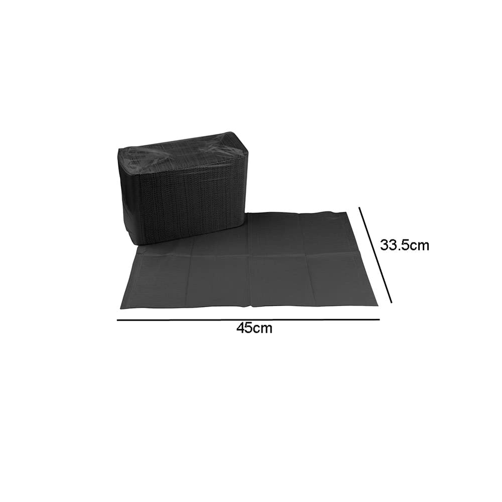 25 Pieces Disposable Tattoo Bibs 3 Ply Dental Bibs Patient Bibs Tattoo Table Covers Clean Pad Tattoo Tray Covers Tattoo Table Mat Tattoo Supplies(Black)
