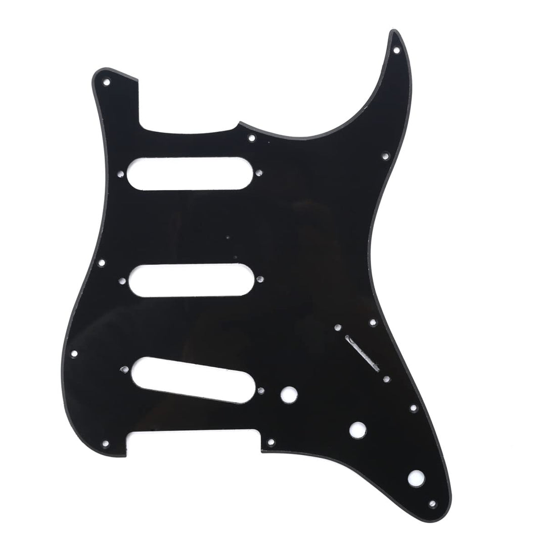 11 Hole SSS Strat Guitar Pickguard for Fender USA/Mexican Made Standard Stratocaster Modern Style Electric Guitar Parts,1Ply Black