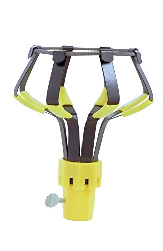 Woods E3001 Light Changing Kit Foot Metal Telescopic Pole, Baskets, Suction Cup and Broken Bulb Changers, Versatile Use, 5 Accessories Included, 11 Feet Tall, 1 Count (Pack of 1), Yellow