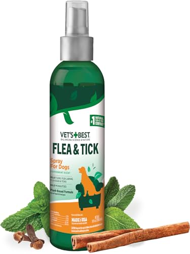 Flea & Tick Spray - Plant-Based Flea and Tick Prevention for Dogs - Certified Natural Oils - 8 oz