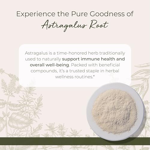 Astragalus Root Powder - Dried Herb for Tea, Natural Immune Support, Promotes Wellness, Certified Kosher, Non-GMO - Bulk 1 lb Bag