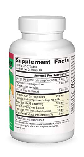 Attentive Child - Healthy Cognitive Nutrients for Active Children - Improved Focus & Attention with DMAE, Magnesium, Zinc & Grape Seed Extract - 120 Tablets