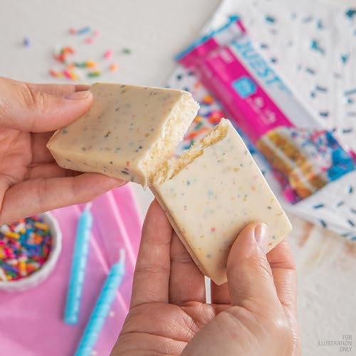 Birthday Cake Protein Bars, High Protein, Low Carb, Gluten Free, Keto Friendly, 12 Count