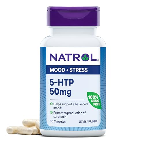 Mood & Stress 5-HTP 50mg, Dietary Supplement Helps Support a Balanced Mood, 30 Capsules, 7-30 Day Supply