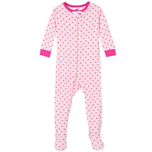 Baby Girls' 4-Pack Footed Pajamas, Dreams Rainbows Pink, 0-3 Months