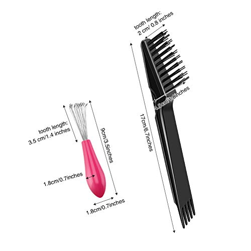 4 Pcs Hair Brush Cleaning Set Tool Mini Hair Cleaning Brush Cleaner Tool for Removing Hair Dust Home Salon Use(Black)