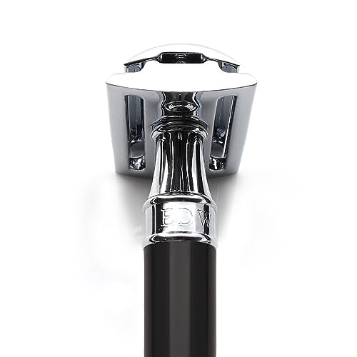 DE86 Classic Double Edge Manual Eco-Friendly and Reusable Safety Razor for Men and Women for Shaving Cream or Soap Fits All DE Razor Blades (Imitation Ebony)