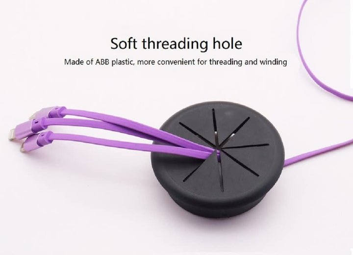1PCS 2Inch (50mm) Desk Cord Grommets Wire Cable Hole Cover for Office PC Desk Cable Cord Cover Black (Black- 1pcs)