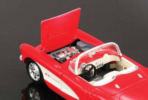 Assembly Line 1957 Chevrolet Corvette 1/24 Scale Diecast Model Car Kit Red