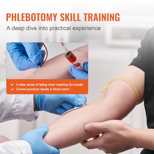 Intravenous Practice Arm Kit Made of PVC Latex Material Phlebotomy Arm with Infusion Stand Practice Arm for Phlebotomy with a Storage Handbag IV Practice Arm Kit for Venipuncture Practice