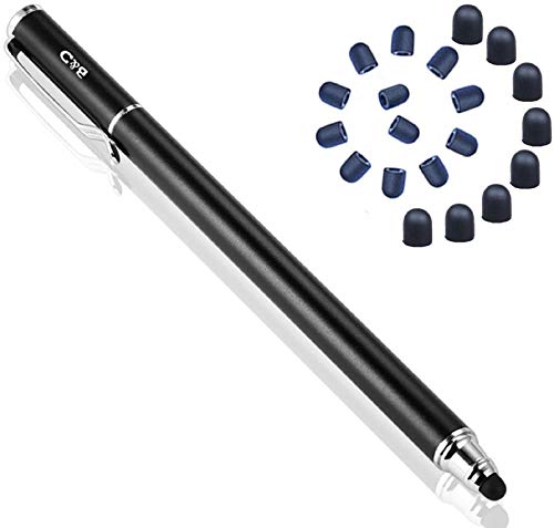 2-in-1 Stylus Touch Screen Pen for iPhone, Ipad, iPod, Tablet, Galaxy and More with 20Pcs Rubber Tips (Black)