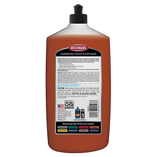 Wood Floor Polish and Restorer - 32 Ounce - High-Traffic Hardwood Floor, Natural Shine, Removes Scratches, Leaves Protective Layer, Packaging May Vary