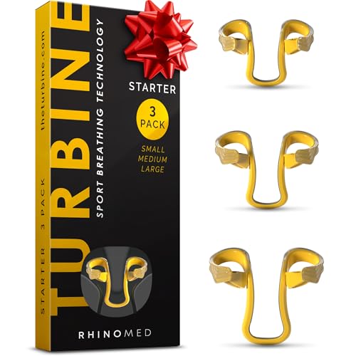 Turbine Nasal Dilator for Athletic Breathing - Trial 3pk - Adult Stocking Stuffers - Improves Airflow During Exercise - Nasal Dilators for Exercise - Internal Nasal Dilator - Lightweight
